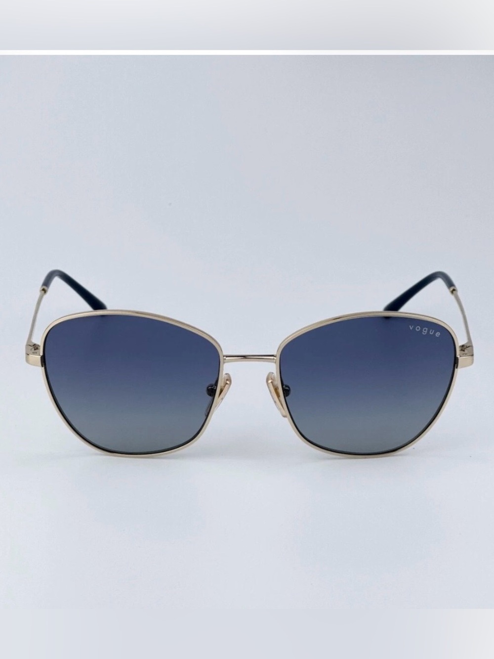Vogue Women's Gold Frame Sunglasses with Blue Gradient Lenses